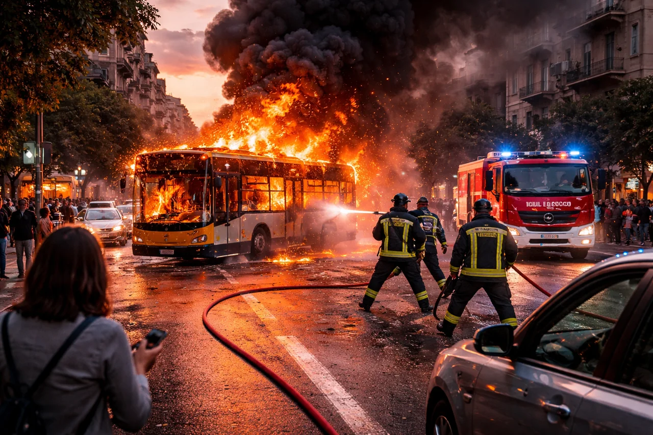 Scorrano: Auto in fiamme nel parcheggio dell'ospedale